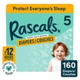 thumbnail image 1 of Rascals Premium Absorbent Baby Diapers, Size 5, Mega Carton, 160 Count, 1 of 13