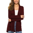 thumbnail image 1 of Wangsaura Women Simple Style Cardigan, Solid Color Long Sleeve Knitwear, 1 of 6