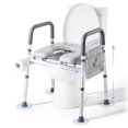 thumbnail image 1 of KFFKFF Raised Toilet Seat with Arms, 400 lbs Load Capacity, Adjustable Height and Width, Commode Cushion Padded Elevated Toilet Seat Riser, 1 of 9