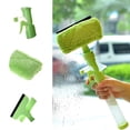 thumbnail image 1 of WIFKLSIIPG 4 in 1 Window Cleaner Tool Squeegee Brush Spray & Spray Bottle & Microfiber Washer Head Double Window Cleaning Squeegee Glass Cleaner Squeegee for Window(Green), 1 of 4