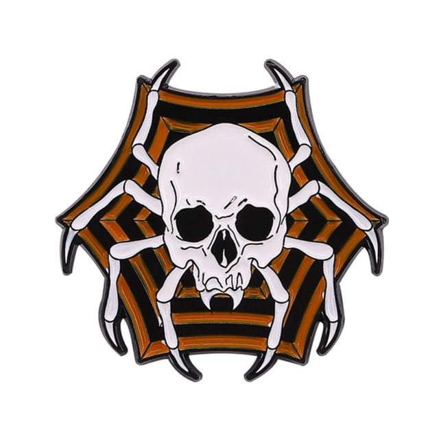 maskred Exquisite And Fashionable Halloween Enamel Pin Brooch Gift For Gothic Jewelry Enthusiasts And Alloy Spider Skeleton 1Set