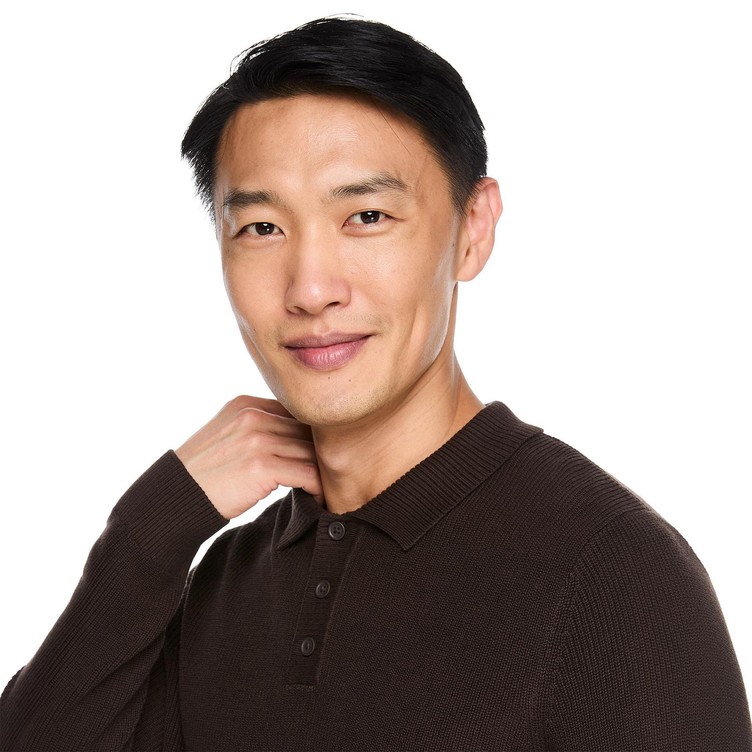 George Men's Long-Sleeve Polo Sweater