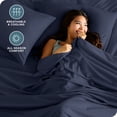 thumbnail image 3 of Bare Home Premium 1800 Collection 4-Piece Bed Sheet Set, Full, Midnight Blue, 3 of 10