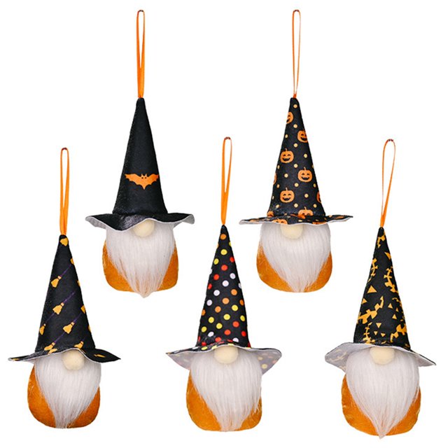 Halloween Hanging Gnome Handmade 5PCS Swedish Gnome Holiday Tree Gnome Decor