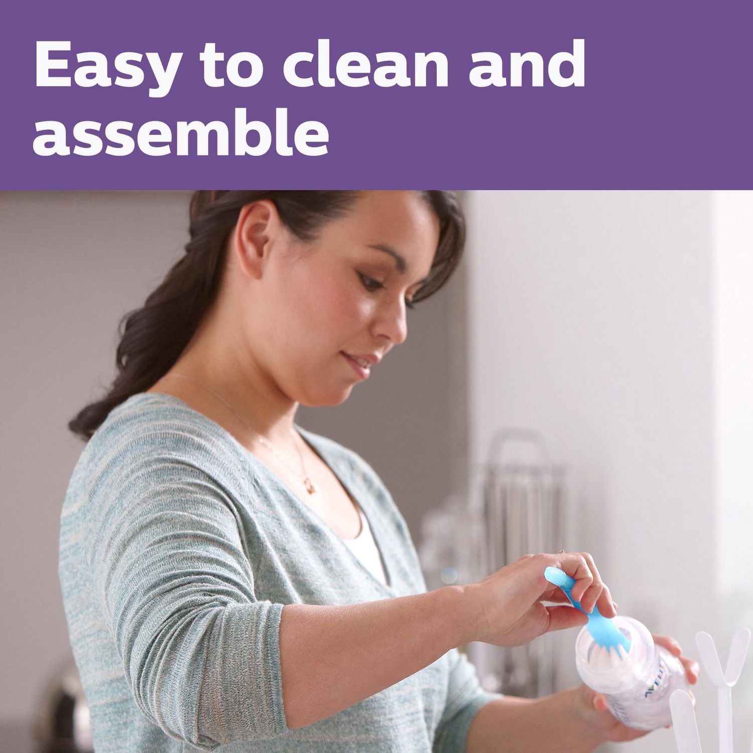 Philips Avent Natural Baby Bottle With Response Nipple, Clear, 2x9oz Bottles, SCY903/02