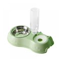thumbnail image 1 of Pet Dogs Cats Food Water Feeder Bowl 2 in 1 Water Food Bowl Anti Spill Stable Design Separation Double Bowls with Automatic Water Dispenser Pet Food Water Dish for Cats Small Dogs and Pets, 1 of 4