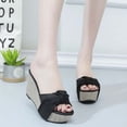 thumbnail image 2 of RKSTN Pantoufles pour Femmes Été à Semelle Compensée Plateforme Chaussures Couvrant le Pied Plateforme Pantoufles à Talons Hauts,Pantoufles pour Femmes Intérieur Extérieur, 2 of 7