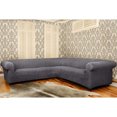 thumbnail image 4 of Mamma Mia Covers Microfibra Corner Sectional Sofa Couch Slipcover, Gray, 4 of 9