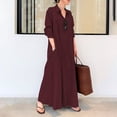 thumbnail image 2 of PVCS Chemise Habillée pour Femme Jupe Longue Manche Longue Poche Automne Printemps Col de Chemise, 2 of 9