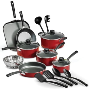 Ensemble de cuisson antiadhésif en aluminium Tramontina PrimaWare de 18 pièces – Rouge