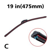 26"Car Wiper blades Universal Frameless Bracketless Double Soft Stri] Car Q5Q9