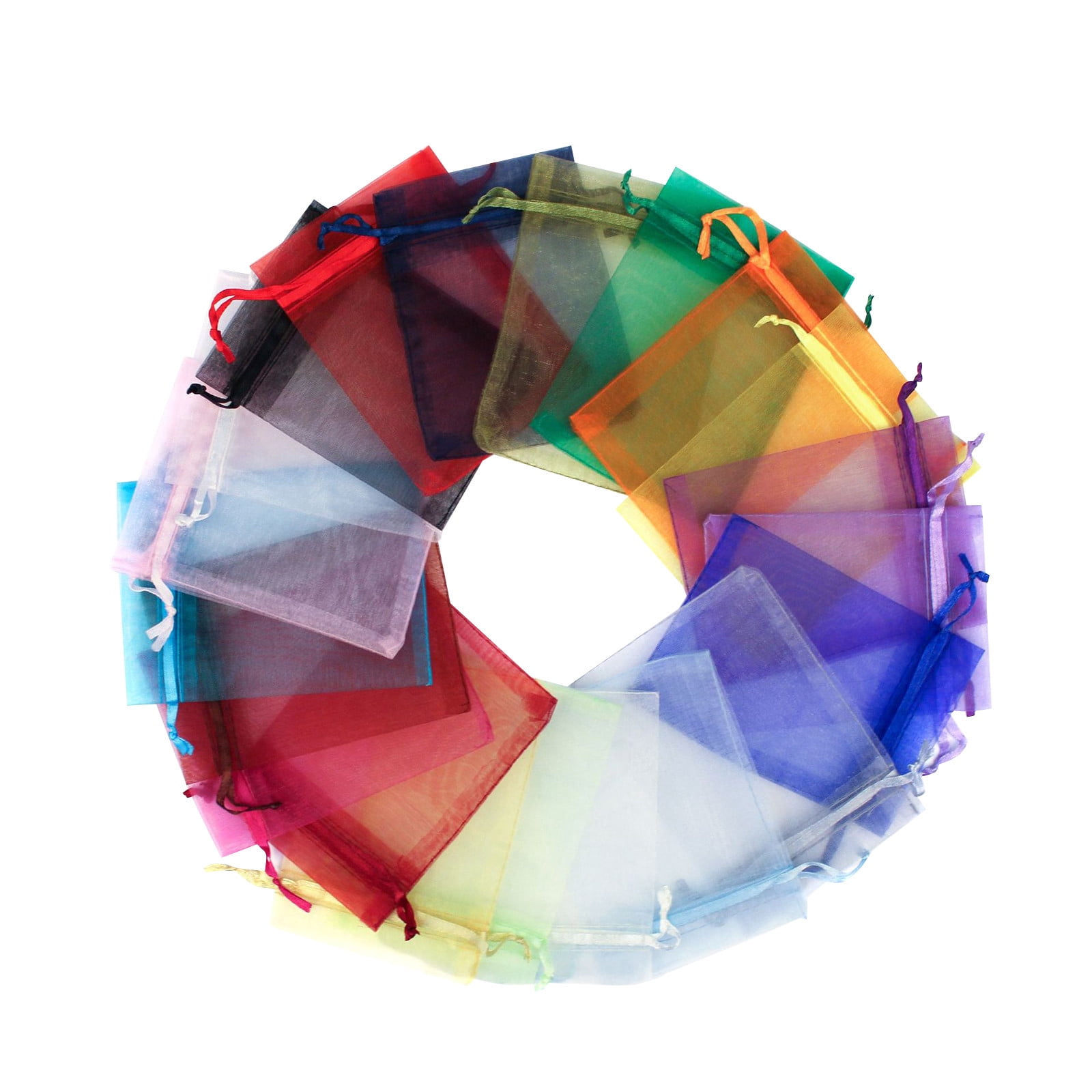 SDNall Cloth Gift Bags, 100Pcs Multicolor Organza Gift Bags For Wedding Favors 10*15cm