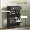 thumbnail image 4 of HOMCOM Narrow Shoe Cabinet w/ 2 Flip Drawers, Shoe Storage Cabinet, Black, 4 of 10