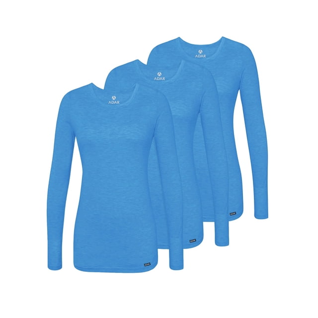 Adar sous-Couches pour Femmes, Lot de 3 - T-Shirt de sous-Couche à Manches Longues Confortable