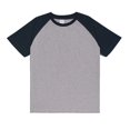 thumbnail image 1 of Ediodpoh Men’s Raglan Contrast T Shirt 230g Solid Color Retro Heavy Shoulder T Shirt Pure Cotton Matching Color Loose Short Sleeve Tops for Men Trendy BK2 S, 1 of 3