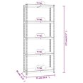 thumbnail image 4 of vidaXL 5-Layer Shelves 2 pcs Blue Steel&Engineered Wood, 4 of 5