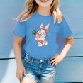thumbnail image 2 of PMVFHDE T-Shirt Fille T-Shirts pour Fille T-Shirts pour Fille T-Shirts pour Fille Graphique Hauts d'Été pour Filles 2025 T-Shirt à Imprimé pour Enfants Col Rond Manches Courtes Bleu, 2-3 Ans, 2 of 4