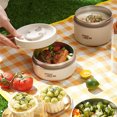 thumbnail image 4 of Renjiang Portable Thermal Bento Lunch Box for Food 4 Separate Stackable Lunch Box with Bag & Utensils Microwave Safe 18/8 Stainless Steel Lunch Container for Adult Kid, 4 of 7