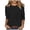 Black, variant on Womens Tops T Shirts 3/4 Length Sleeve Casual Loose Fit Crewneck Cute Solid Tunic Fall Clothes for Women Tees Blouses Green Size L