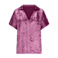 thumbnail image 4 of Plebaso Blouses Élégantes pour Femmes 2025 Manches Courtes Décontractées Col en V T-Shirts de Mode pour Femmes, 4 of 6