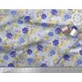 thumbnail image 2 of Soimoi Purple Polyester Crepe Fabric Leaves & Floral Printed Craft Fabric by The Yard 52 Inch Wide, 2 of 3