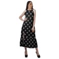 thumbnail image 2 of Moomaya Robe de Vacances pour Femmes en Rayonne, Col Licou, Sans Manches, Fente avant, Robe Imprimée, 2 of 4