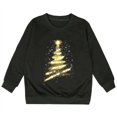 thumbnail image 4 of PMVFHDE Liquidation Chandails en Molleton pour Filles Automne et Hiver Imprimé de Noël Col Rond Manches Longues Décontracté Sans Capuche Chandails en Molleton, Noir, 11-12 Ans, 4 of 4