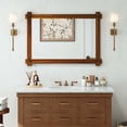 thumbnail image 2 of Costway 40 x 28.5 Inch Shatterproof Wall Mirror with Acacia Wood Frame & Vintage Rivet Design, 2 of 10