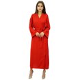 thumbnail image 3 of Bimba Women Long Solid Belt Robe Soft Modal Cotton Wrap Round Plain Bath Robe, 3 of 9