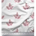 thumbnail image 1 of Soimoi Poly Georgette Fabric Leaves & Floral Block Printed Fabric 1 Yard 42 Inch Wide, 1 of 3
