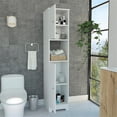 thumbnail image 3 of TUHOME Ibis Linen Cabinet  Engineered Wood Storage Cabinets in  White, 3 of 9