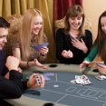 thumbnail image 2 of Soozier 70" Foldable Poker Table, 8 Player Blackjack Game Table, Blue, 2 of 10
