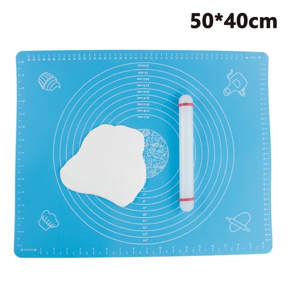 Rolling Baking Mat for Pastry Dough Thickened Silicone Pastry Kneading Board with Measurements Food Grade Non-stick Non-slip Rolling Dough Baking Mat