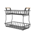 thumbnail image 2 of PRETXORVE 2 Tier for Kitchen Counter, Bread Vegetable Storage Basket Fruit Bowl Stand Detachable Metal Produce Basket, 2 of 9