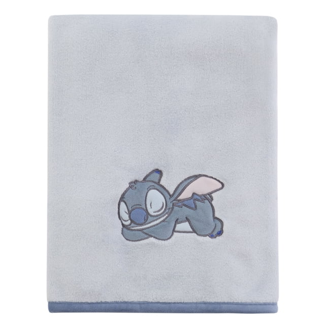 Disney Stitch Couverture pour Bébé avec Appliqué, Bleu, Nourrisson Garçon