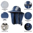 thumbnail image 3 of Tignapoo Chapeau de Protection Solaire Léger et Ajustable avec Grand Bord et Rabat de Nuque - Idéal pour les Activités de Plein Air comme la Plage, la Randonnée et le Camping, Offert en Gris Foncé et d'Autres Couleurs, 3 of 6