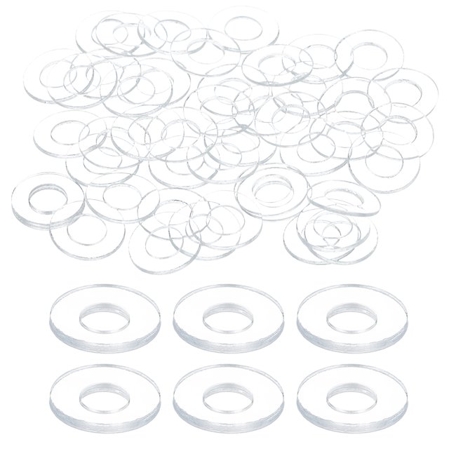 150 Pcs M4 Laveuse Plat PVC Clair 4mm ID 9mm OD 1mm Épais