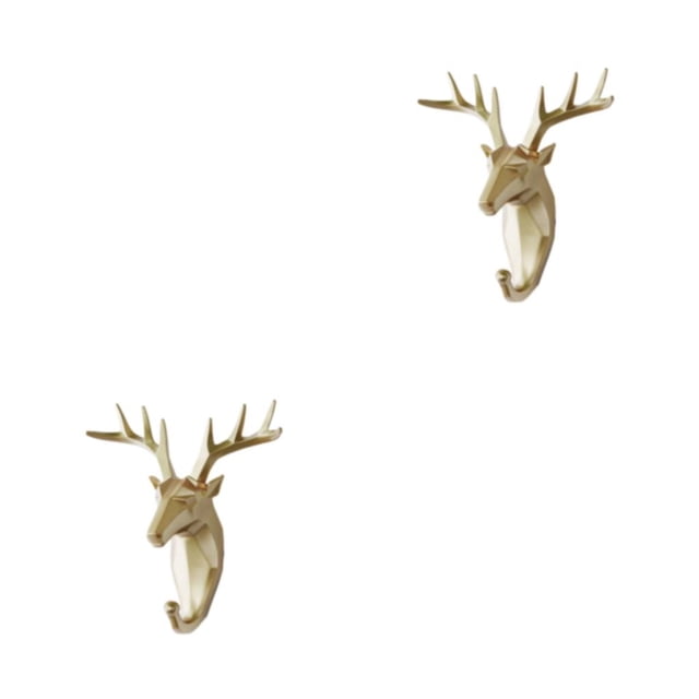 mmirethe Coat Hooks Made Of Resin Ensuring Long-lasting Not Easy To Wear. Easy To Install golden (deer) 2Set