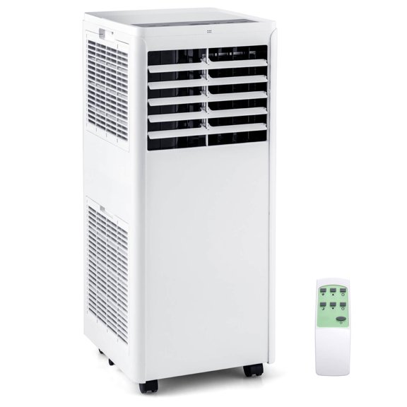 Costway Climatiseur Portatif 5000 BTU (8000 BTU ASHRAE) avec Déshumidificateur et Ventilateur, Mode Sommeil et Minuterie 24 H
