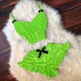 thumbnail image 3 of Birdeem Ensemble de Pyjama Camisole en Velours Aguichant à Col en V pour Femmes avec Short Nœud Papillon, 3 of 3