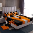 thumbnail image 1 of Erosebridal Orange Geometric Sheet Set Full, Abstract Stripes Bedding Sets Full Size, Minimalst Decor 4pcs, 1 of 7