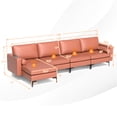 thumbnail image 4 of Costway Modular L-shaped Sectional Sofa with  Reversible Chaise & 4 USB Ports Coral Pink, 4 of 10