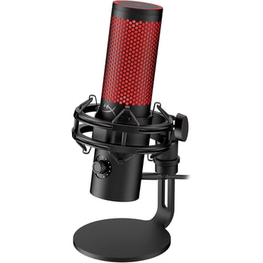HyperX QuadCast 2 – USB Microphone for Gaming, Streaming and Podcasting, with On-Board Controls, LED Lighting, Removable Shock Mount, PC, Mac, PS5, PS4, USB-C - Black