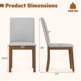 thumbnail image 3 of Costway Upholstered Dining Chairs Set of 4 with Nailhead Trim Rubber Wood Legs Padded Seat, 3 of 9