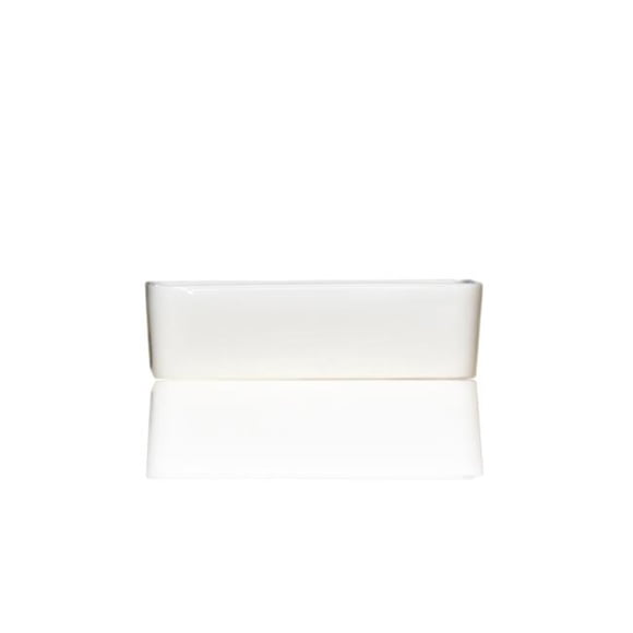 Tablier Blanc Rectangulaire Arrondi Style Ferme Moderne en Porcelaine Vitreuse Émaillée pour Évier de Récipient