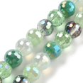 thumbnail image 1 of 50-51pcs/hebras redondas de cuentas de vidrio galvanizadas cuentas espaciadoras de cristal facetadas para hacer joyas, pulseras, collares, aretes, 0.315 in, agujero: 0.055 in, color brillante, 1 of 4