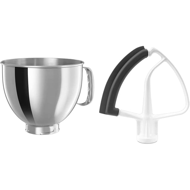 KitchenAid 5-Qt. Tilt-Head Polished Stainless Steel Bowl + Flex Edge Beater