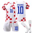 thumbnail image 1 of 2223 Croatia Home No. 10 Modic World Cup Soccer Shirt Set, Original Socks, 1 of 2