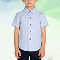 thumbnail image 2 of LIJCC Kids' Short-Sleeve Button-Down Shirt: Striped Pattern, Collared Design, Durable Fabric & Reinforced Buttons – Perfect for Daily & Semi-Casual Wear, 2 of 5