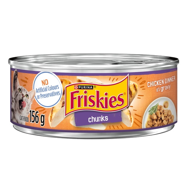 Friskies Chunks Chicken Dinner in Gravy, Wet Cat Food 156g